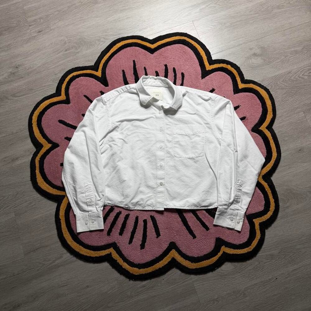 Jw Anderson x Uniqlo Cropped Button Up Oxford Shirt Size Small Women's
